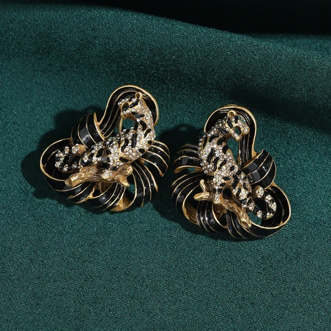 Леопардовые серьги-гвоздики STALAIT