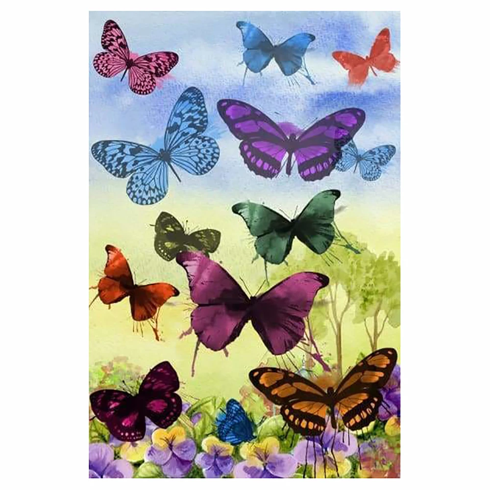 

DIY 5D diamond painting butterfly cross stitch set full diamond embroidery mosaic flower animal pictures decorative gifts