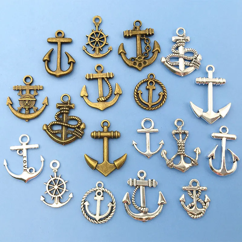 

10pcs/Lot Zinc Alloy Vintage Anchor Boat Charms Necklace Pendant for DIY Findings Handmade Jewelry Making Crafts Accessories