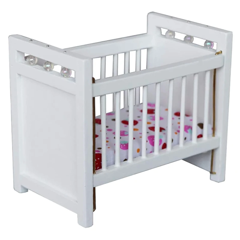 

Dollhouse Miniature Decoration Mini Crib Toy Doll Cradle Crib Miniature Mini Furniture Dollhouse Accessories Toy