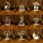 Рождественские украшения для дома, елка, лось, Рождество, 3D акриловый USB ночник, Рождественское украшение, новый год 2022, Декор, Рождество