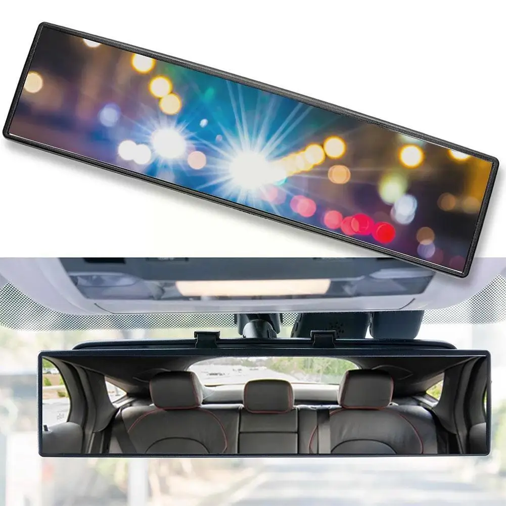 

Car Rear Mirror Wide-angle Rearview Mirror 300mm Wide Panoramic Rear Anti-glare Interior View Convex Curve Mirror N9K6