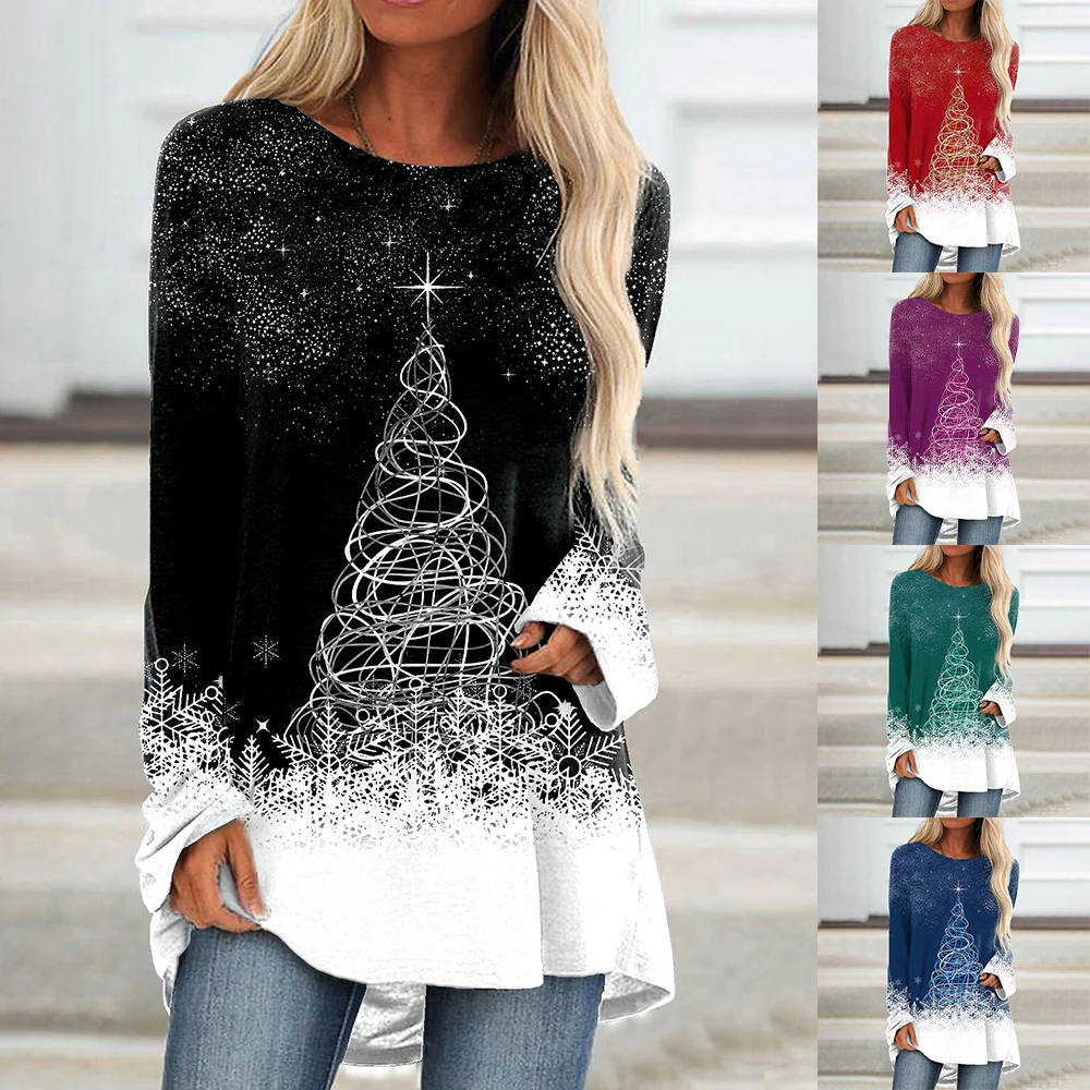 

Женская футболка с длинным рукавом и круглым вырезом, с принтом