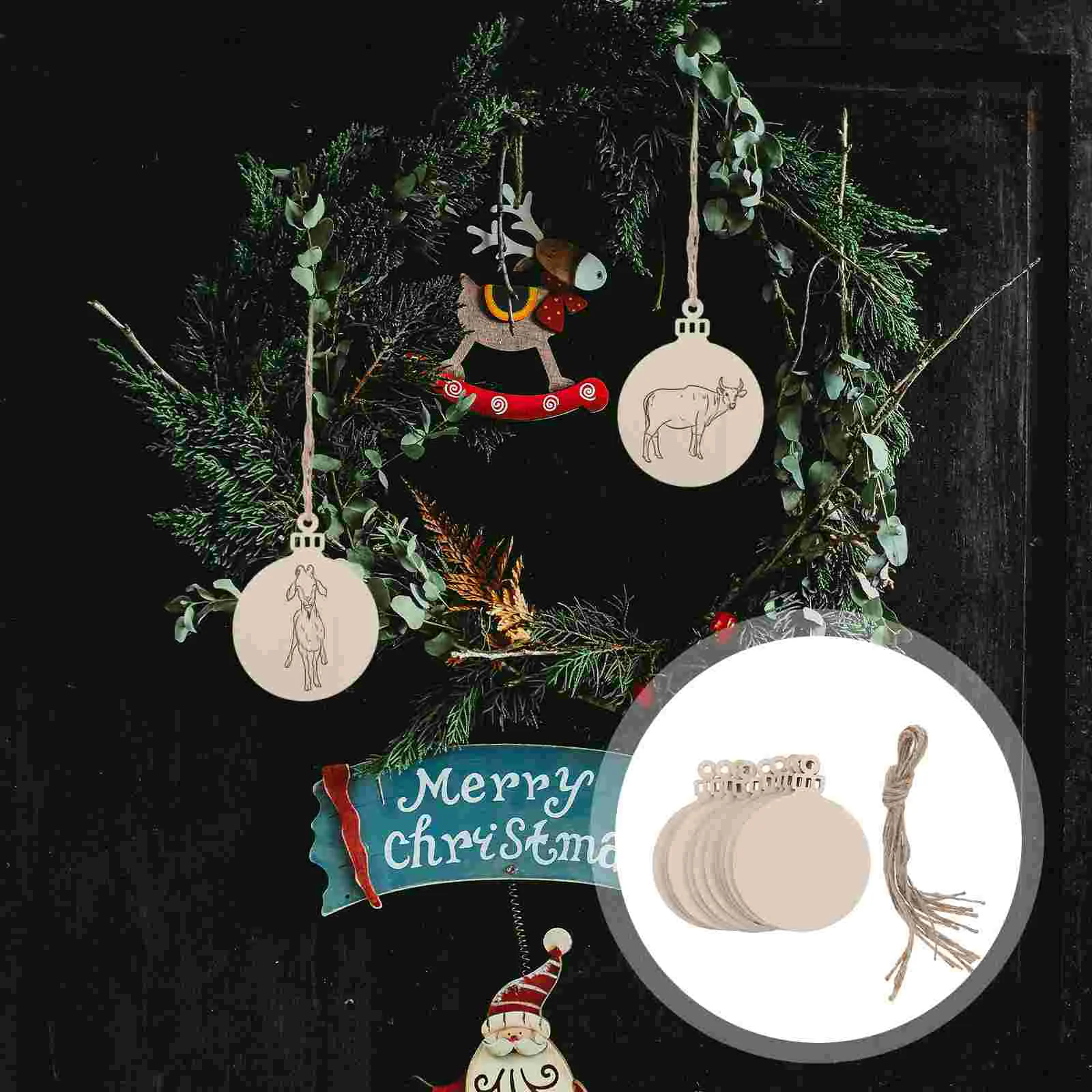 

DIY Wooden Christmas Balls Craft Decoration Hanging Tag Ornaments Wedding Party Supplies Craft Accessories