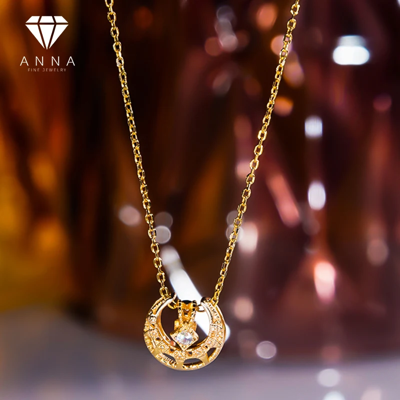 

Newest Fashion Zircon Star Moon Pendant Necklace 1005 925 Sterling Silver Female Christmas Gift Luxury Anniversary Fine Jewelry