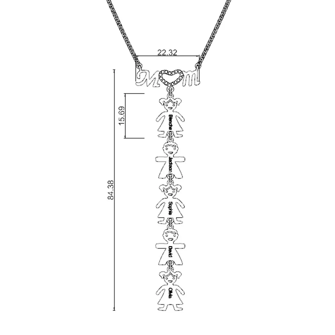 Romantic Dia de las madres custom family tree children name necklace for mom women stainless steel gifts jewelry