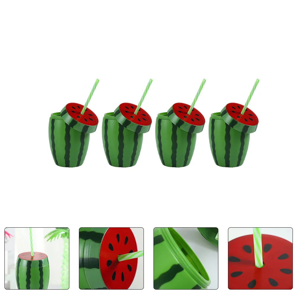

Cup Party Watermelon Cups Hawaiian Sippy Drinking Summer Beach Mugsstraws Shape Pool Favor Pineapple Tropical Exotic Barware Bar