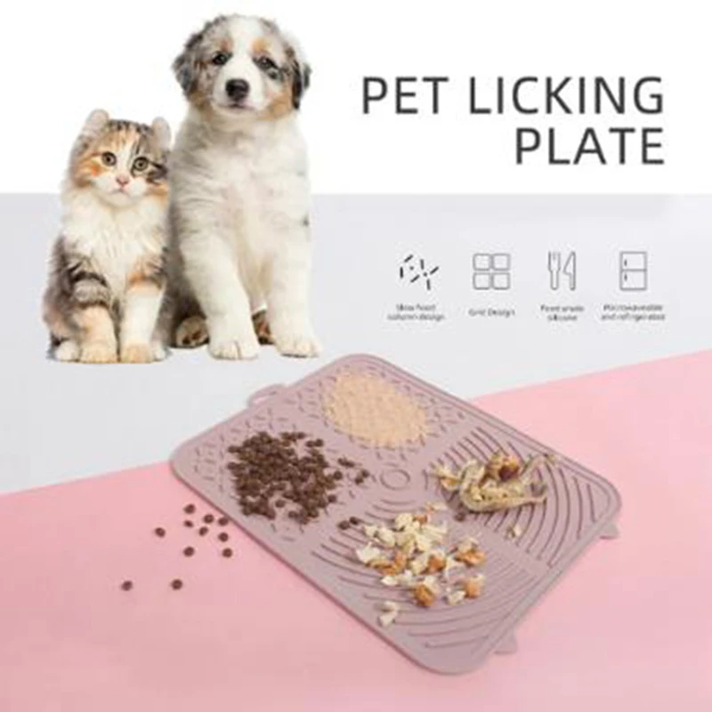 

New Pet licking Pads Silicone Mat for Dogs Cats Slow Feeder Lick Mat Anxiety Reducer for Food Treats Yogurt Or Peanut Butter