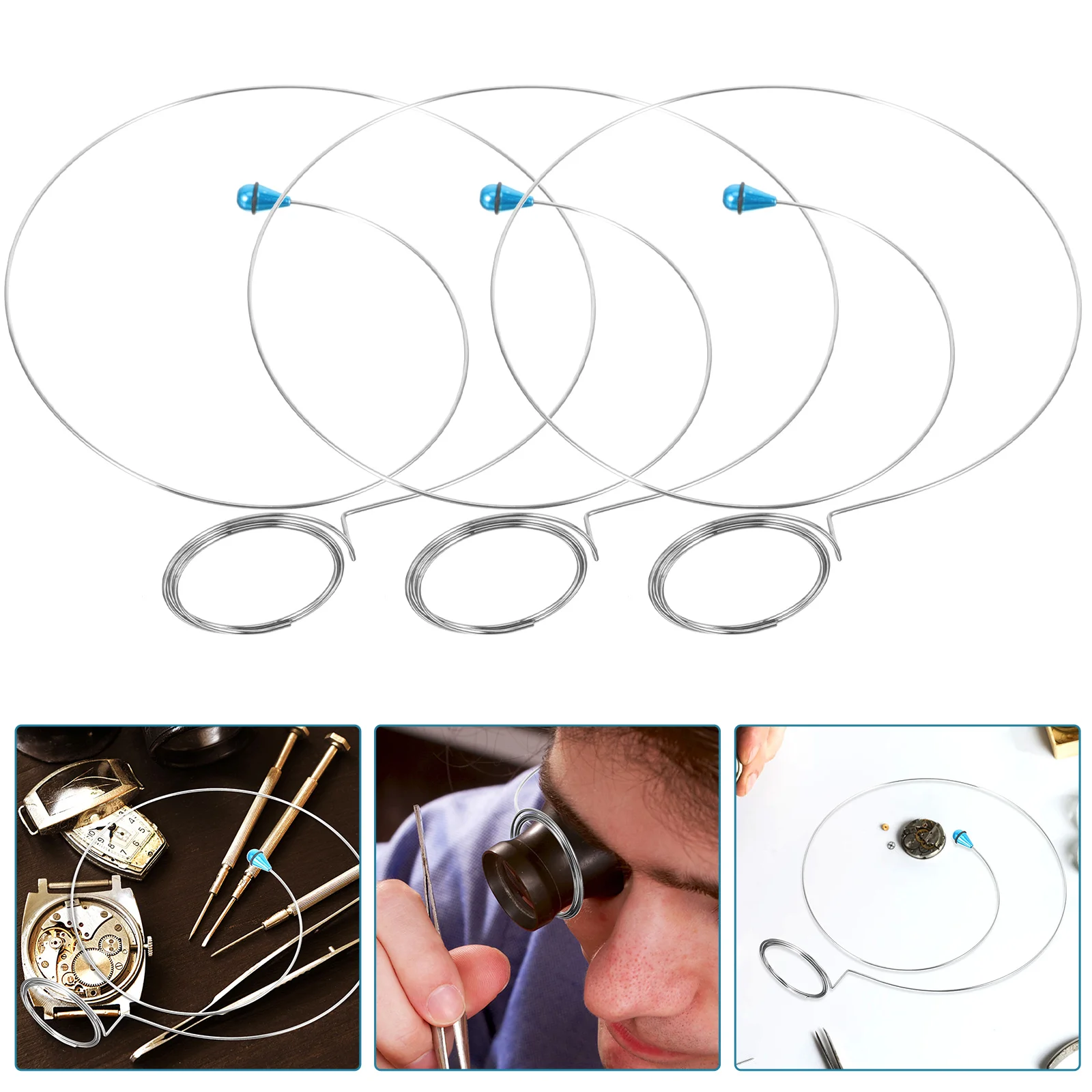 

3pcs Watch Repair Headband Metal Convenient Eye Loupe Holder Eye Magnifier Fixing Wire