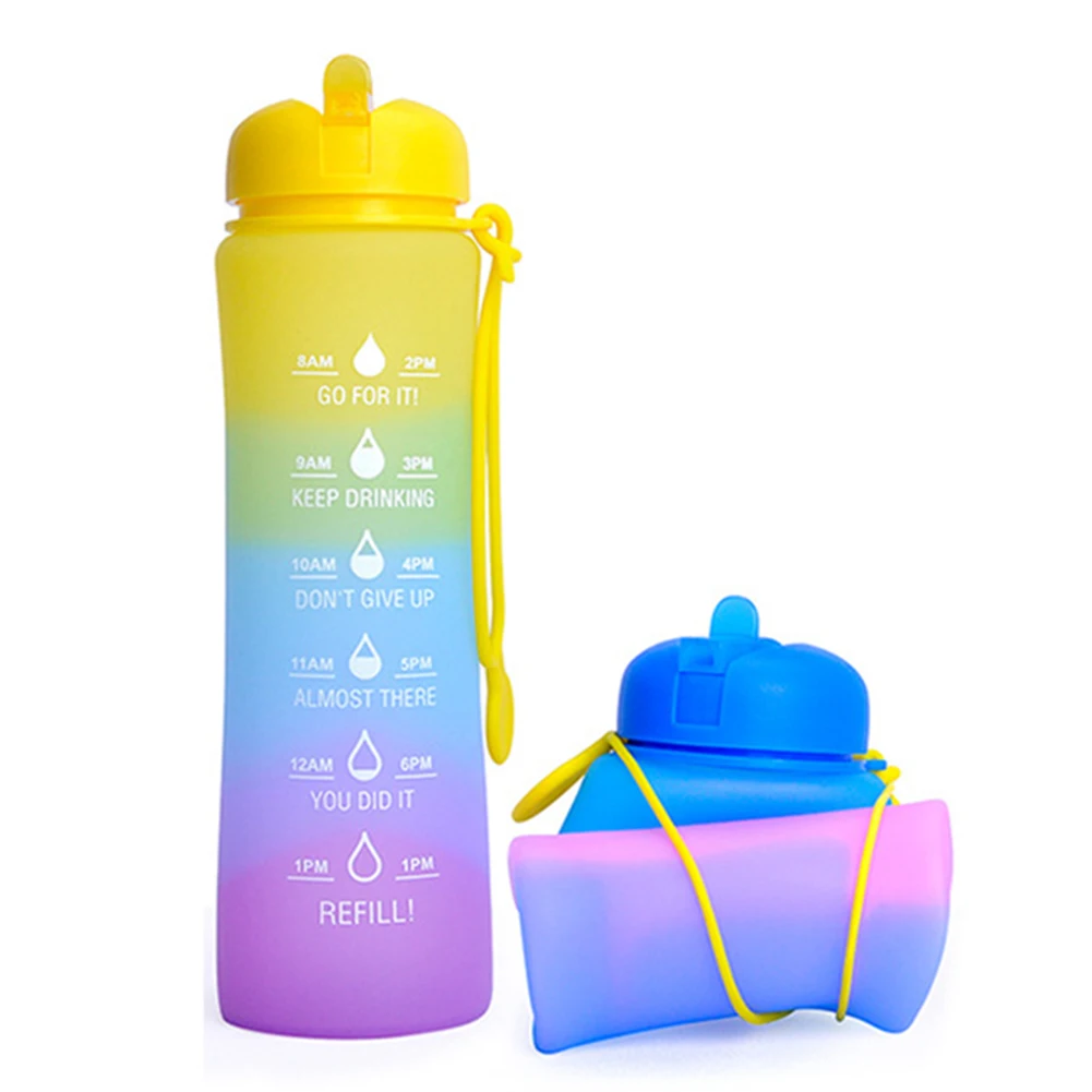 

600ML Soft Kettle Collapsible Kettle Bottle Soft Non-Harm Kettle Portable Leak-Proof Water Cup Sports Water Bottle Silicone Cups
