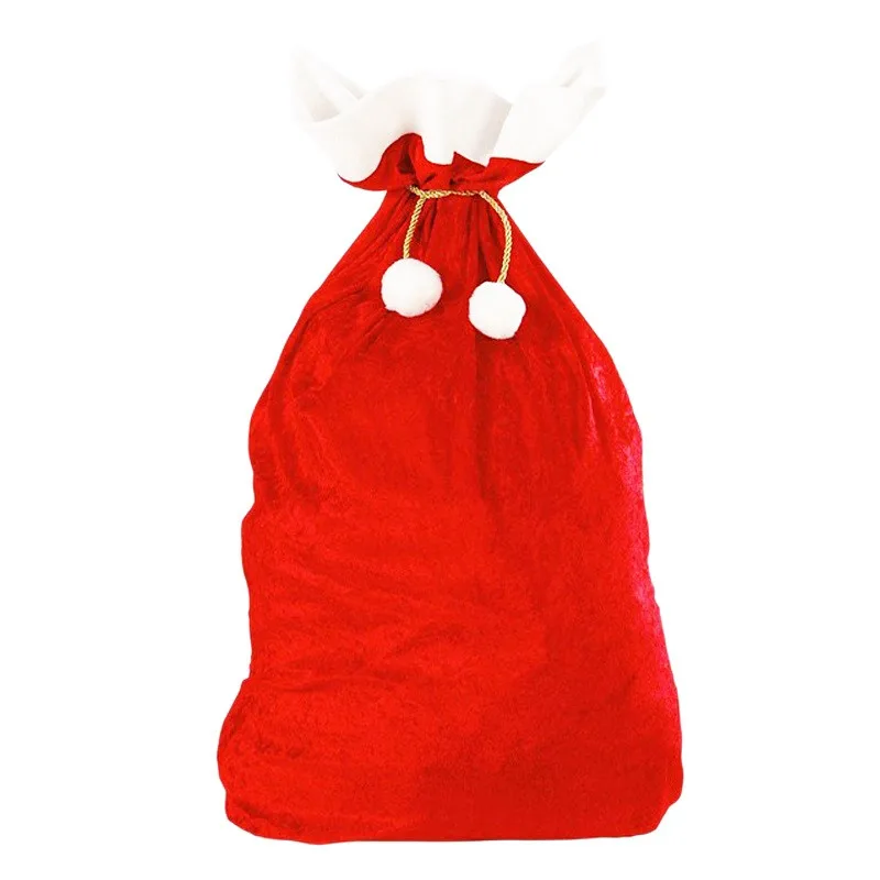

Red Santa Klaus Gift Bag 70X50Cm Candy Bag Superlembute Gold Velvet Big Quality Big Christmas Gift Happy New Year Santa Klaus