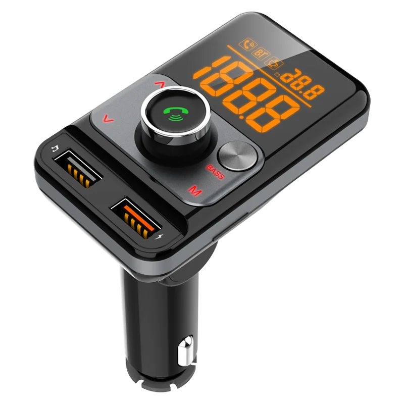 

FM Transmitter Dual USB Fast QC3.0 Charger Hands-free Bluetooth 5.0 Car Kit Audio Music MP3 Player Wireless Adapter