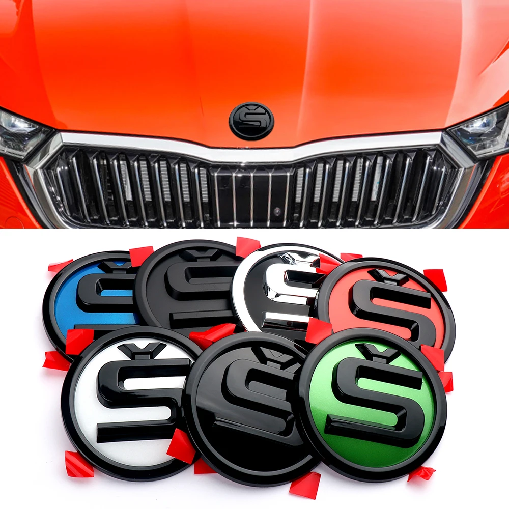 

2PCS For Skoda Rapid Fabia 1 2 Octavia 2 A7 A5 A4 Yeti Superb 3 A5 A7 2 Kodiaq S Badge Car Front Rear Emblem Sticker 80/90mm