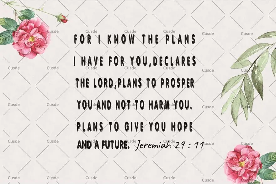 Реквизит из Библии на заказ металлический жестяной знак Иеремия 29:11 цветочный