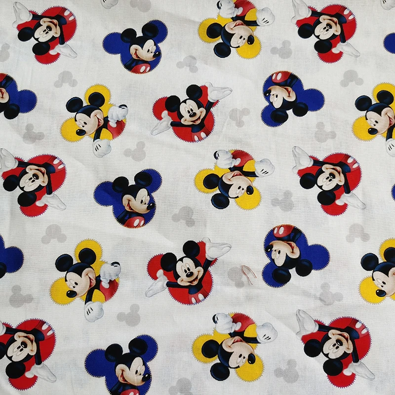 0.5X1.1 Meter Disney Mickey Mouse Minnie Fabric Cotton Patchwork Fabrics For Tissue Quilting Sew Clothes DIY Needlework Material