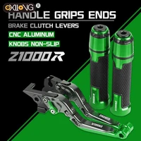 motorcycle cnc brake clutch levers handlebar knobs handle hand grip ends for kawasaki z1000 r z1000 sx z1000 r 2017 2018 2019