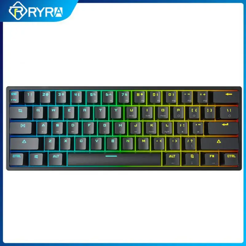 

RYRA Mechanical K620 Type-C Keyboard Green Red Switch 61 Key Esports Game Keyboards With RGB LED Light For Tablet Desktop