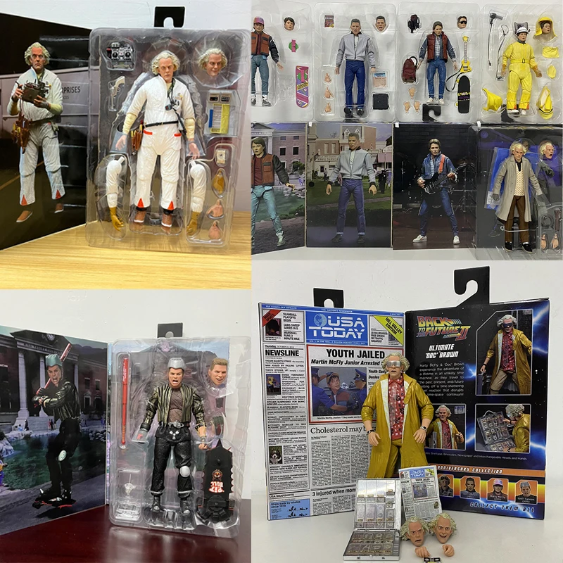 

NECA Doc Brown Hazmat Suit Back To The Future Figure Griff Biff Tannen Marty McFly Action Figurine Model Toy Doll Christmas Gift