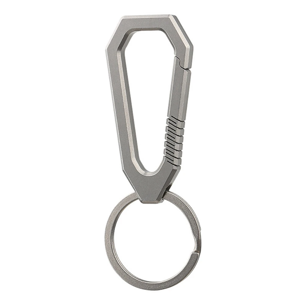 Titanium Alloy Keychain With Titanium Key Ring Snap Heavy Duty Carabiner Quick Release Spring Clips Hooks EDC Tool