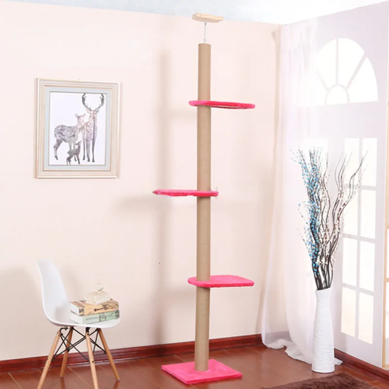 

Многофункциональная чесалка для кошек в помещении, натуральная сосна, устойчивая конструкция, толстая подставка для кошек, для скалолазани...