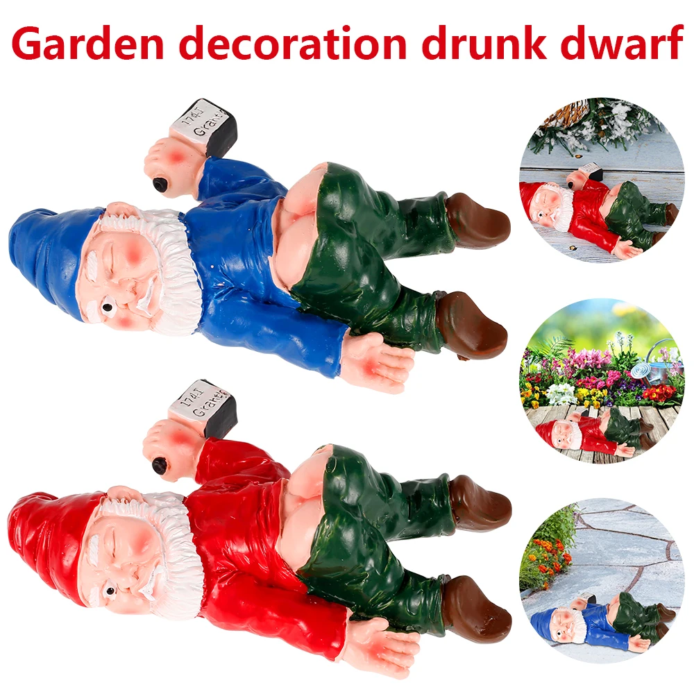 

Drunk Gnomes Dwarf Garden Statue Miniature Gardening Gnomes Figurines Resin Crafts Micro Landscape Decoration Collectible