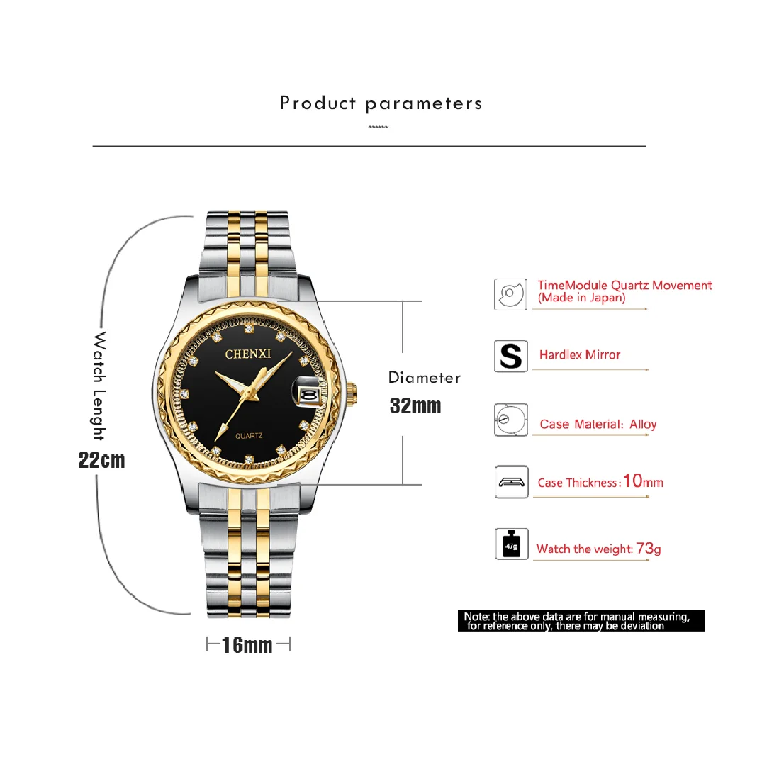 CHENXI New Women Watch Luxury Stainless Steel Clock Female Analog Quartz Watches Fashion Casual Ladies Waterproof Wrist Watch enlarge
