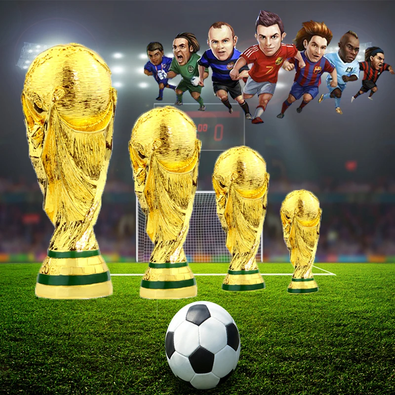 

World Cup Trophy European Cup Golden Resin Football Trophy Soccer Crafts Champion Souvenir Mascot Fan Office Home Decor Gifts