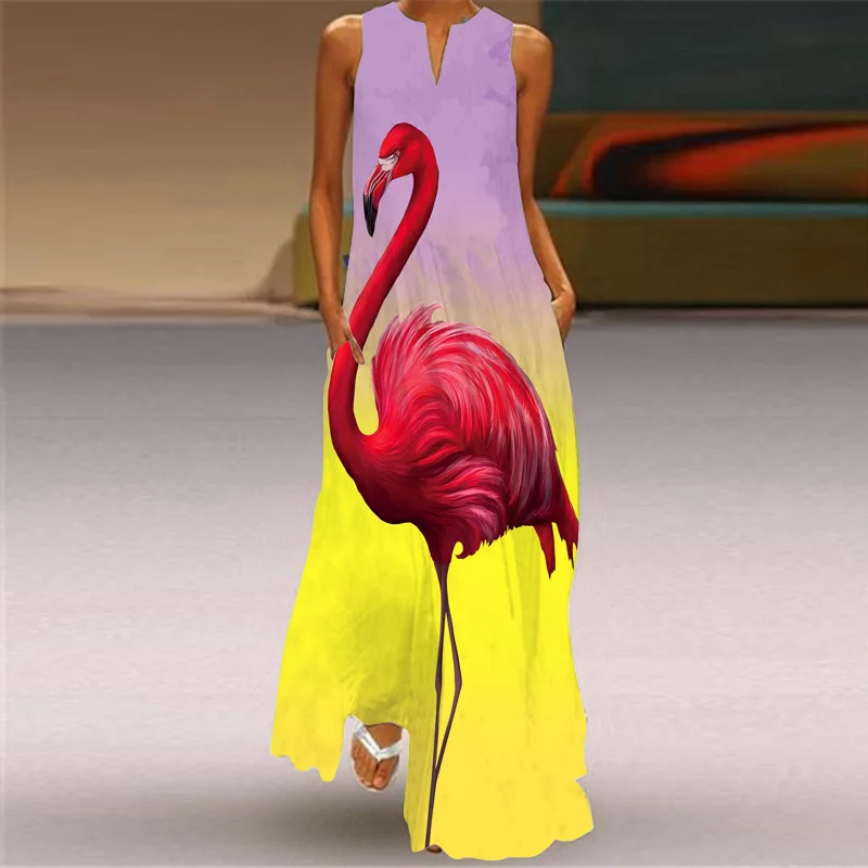 

Женское длинное платье без рукавов, с V-образным вырезом