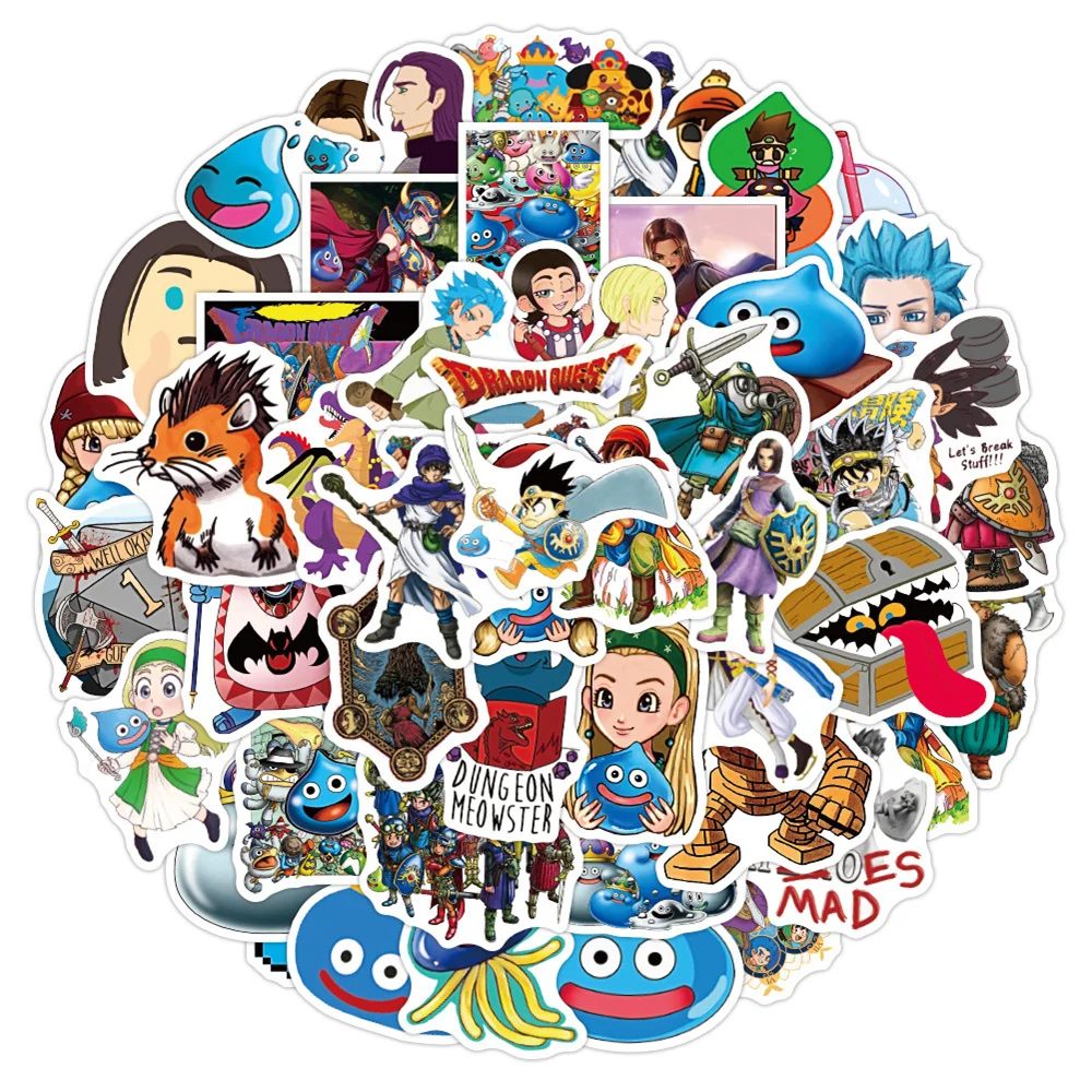 

10/30/50PCS Games Dragon Quest Graffiti Sticker Waterproof Luggage Compartment Notebook Scooter Water Cup Guitar HelmetWholesale