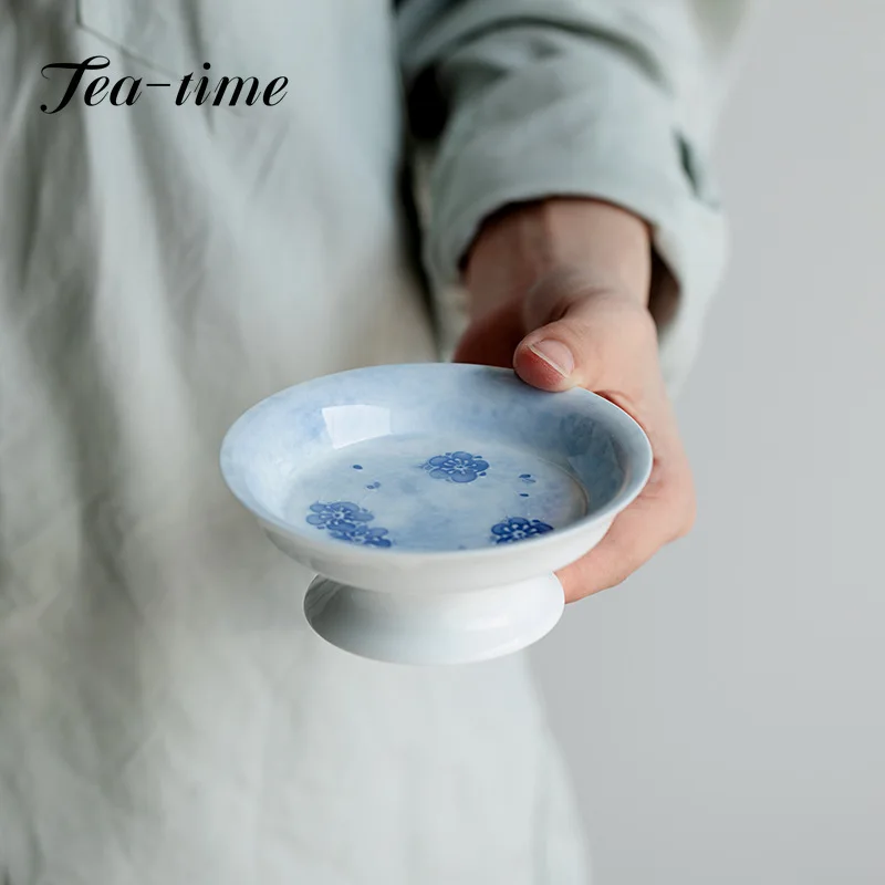 

Чистый ручная роспись туман синий цветок вишни искусство высокий керамический горшок с подшипником Фотографическая Крышка для поддержки г...