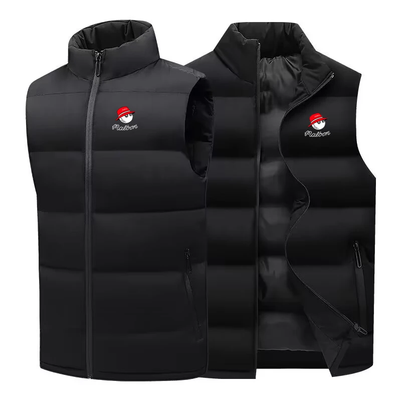 

Мужская куртка для гольфа, 2023 пух хлопка, ветрозащитный и теплый костюм для гольфа, жилет с капюшоном, свободная Мужская куртка, куртка