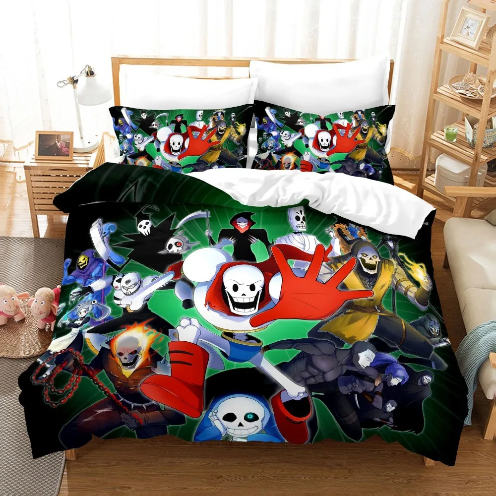 

Creative Cartoon Design Bedding Set 2/3pcs Full Queen King Size Game Undertale Quilt/Comforter Cover With Zipper Boys Bedclothes