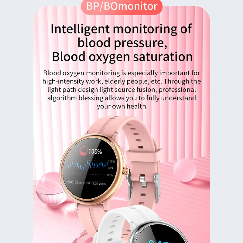 Smart Watch Women 1.09&ampquot HD Round Heart Rate Blood Pressure SpO2 Lady Smartwatch Multiple Sports Modes Fitness Tracker Girls |