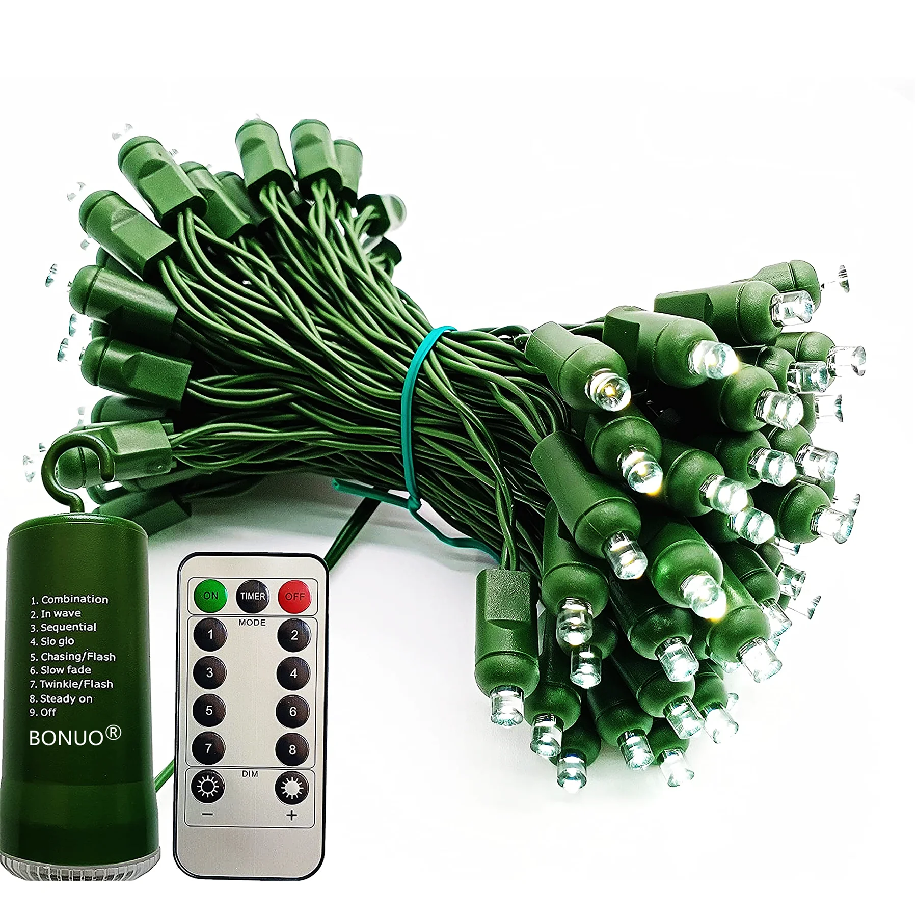 

50 White 5mm Christmas Lights Battery Operated for Outdoor Wreath Decor