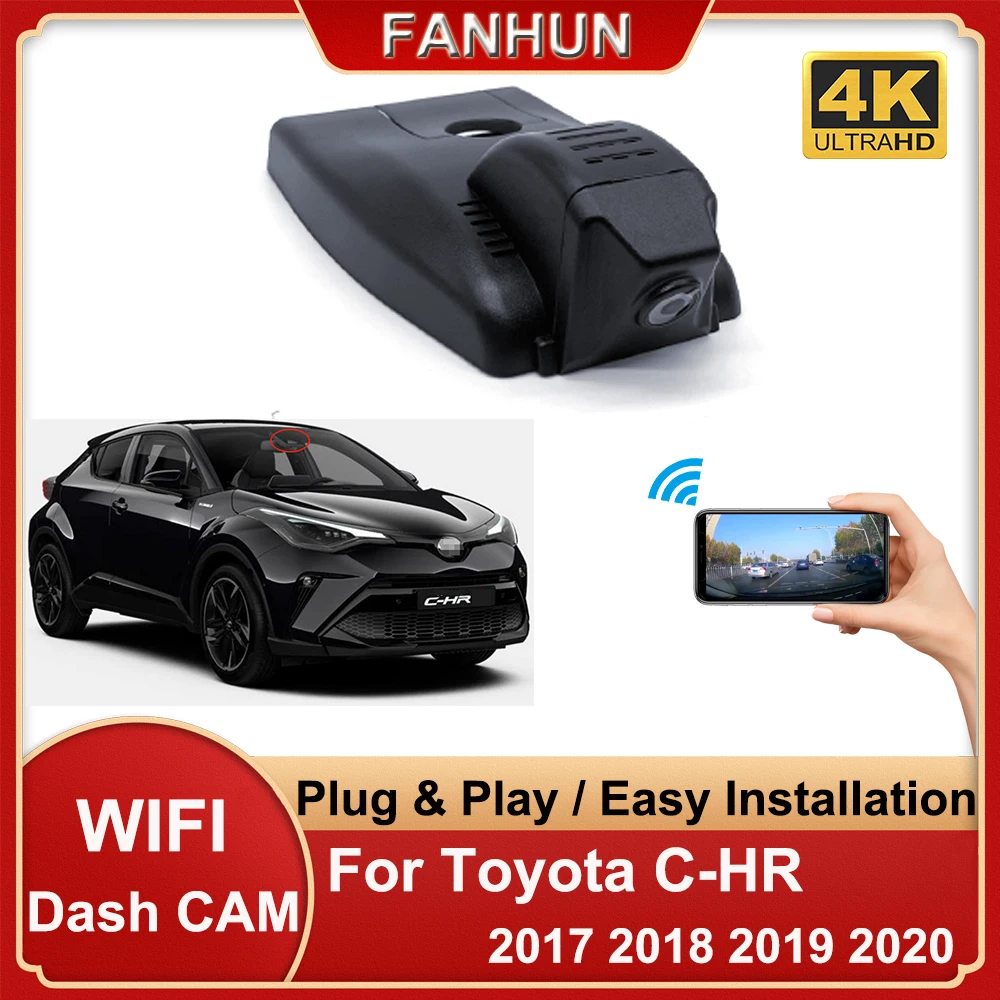 

Автомобильный видеорегистратор с Wi-Fi, видеорегистратор для Toyota C-HR CHR IZOA AX10/AX50 2018 2019 2020, беспроводной видеорегистратор с ночным видением 4K