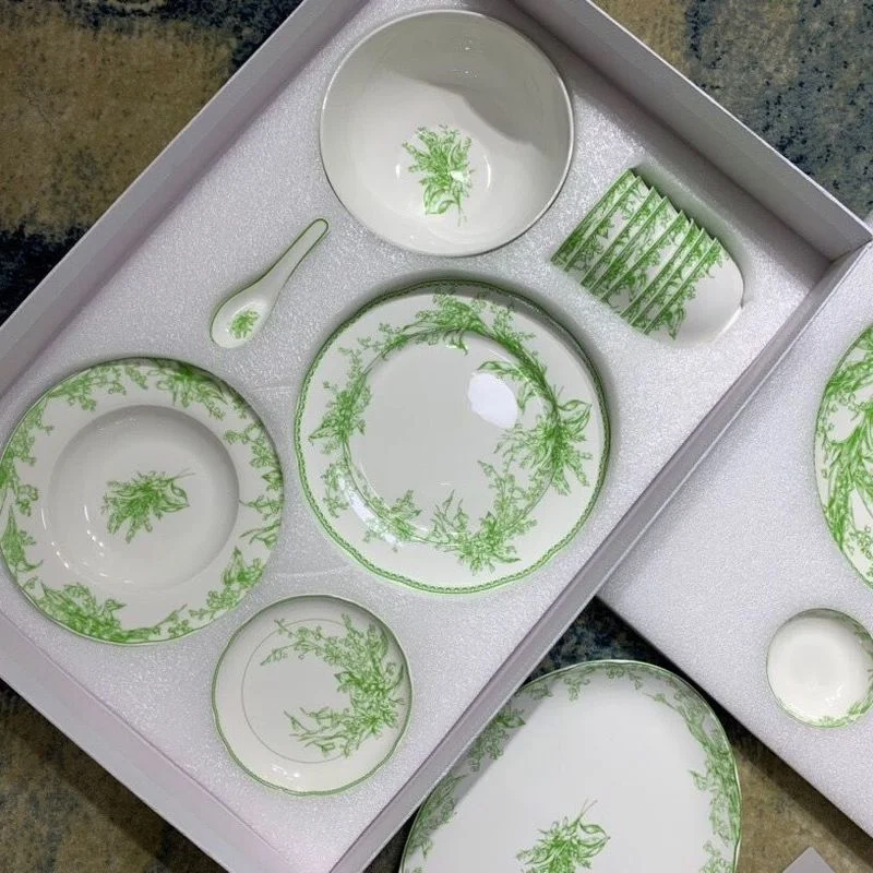 

High-end Official Authentic Tableware Set Ceramic Coffee Cup Set Tableware 41pcs Set Coffee Cup 15pcs Set