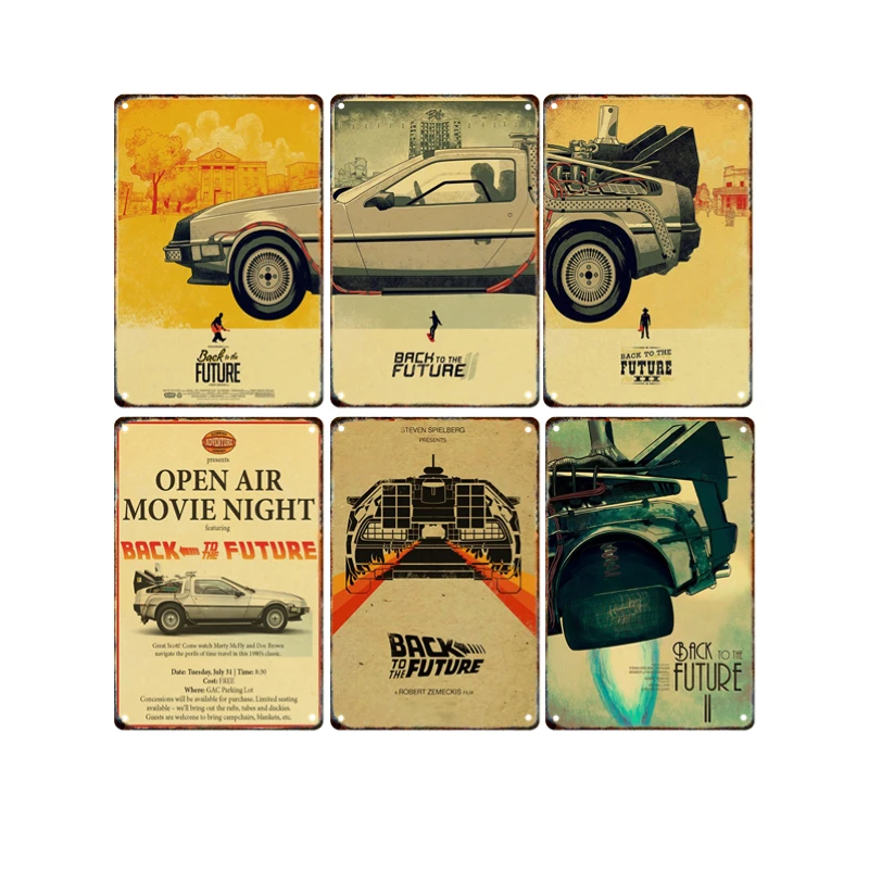 Классический фильм Назад в будущее Оловянная живопись металлическая вывеска