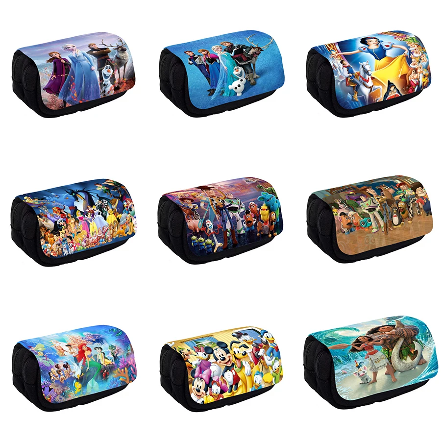 

Disney Themes All Kinds Styles Pencil Bag High Quality Nylon pencil case children black to school supplies stationery set