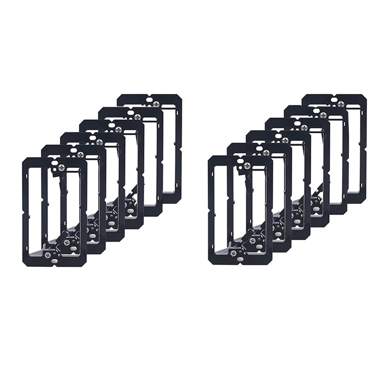 

12 Pcs Single Gang (1-Gang) Low Voltage Wallplate Mounting Bracket - Black
