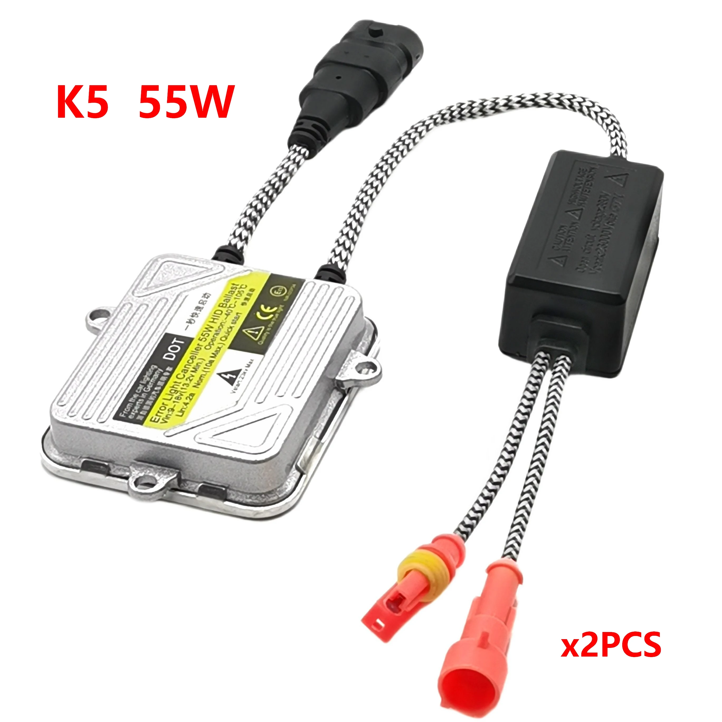 

2PCS 100% New K5 35W 55W Fast Start Xenon Ballasts 3400LM For HID Bulbs H1 H3 H4 H7 HB3 HB4 9012 D2H 4300K 6000K Cars Headlamp