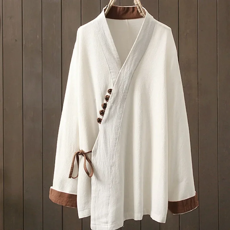 Традиционная китайская одежда белый топ-Ципао женская 2020 костюм Тан блузка