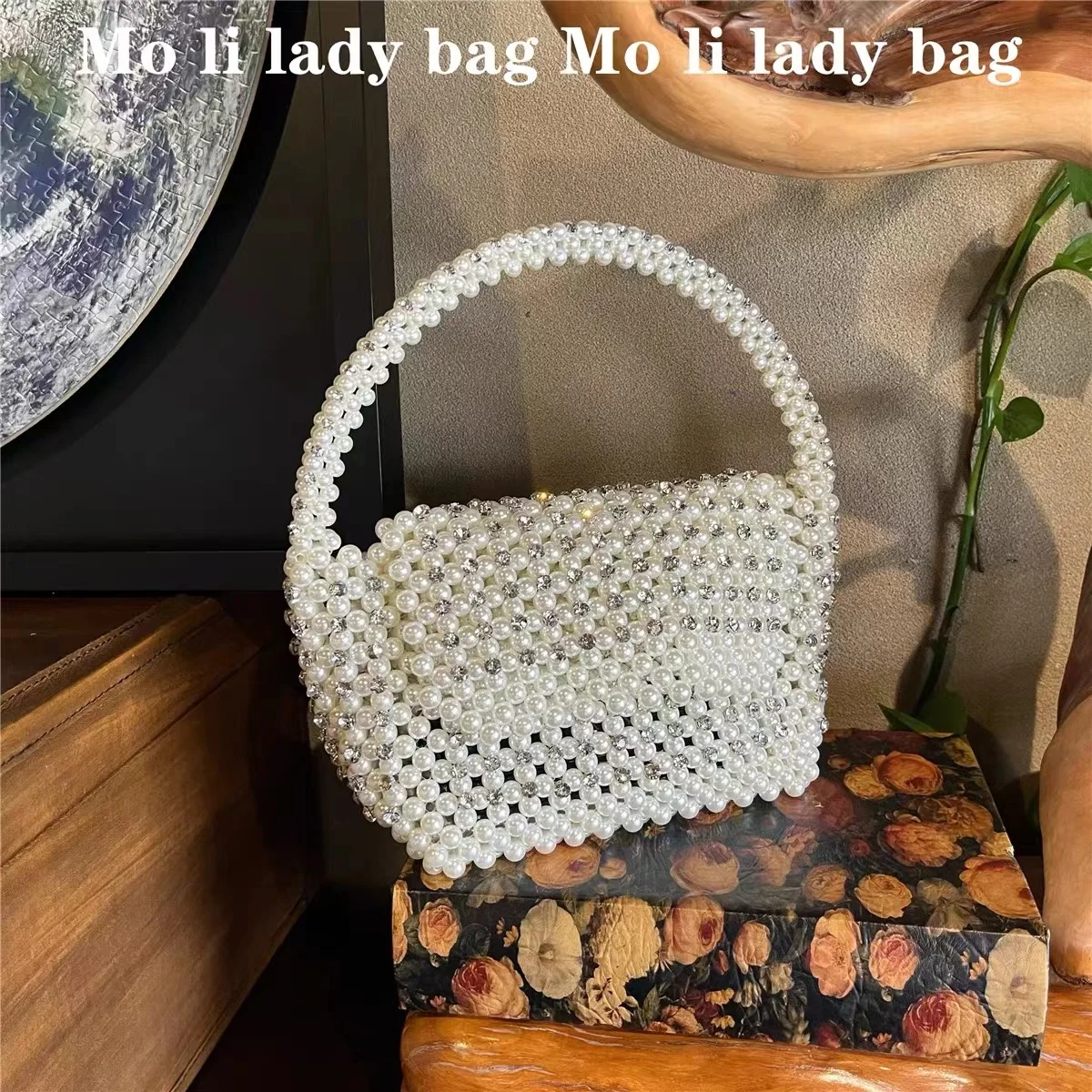 Жемчужная Сумка Хобо из бисера женская модная сумочка вечерняя сумка со стразами