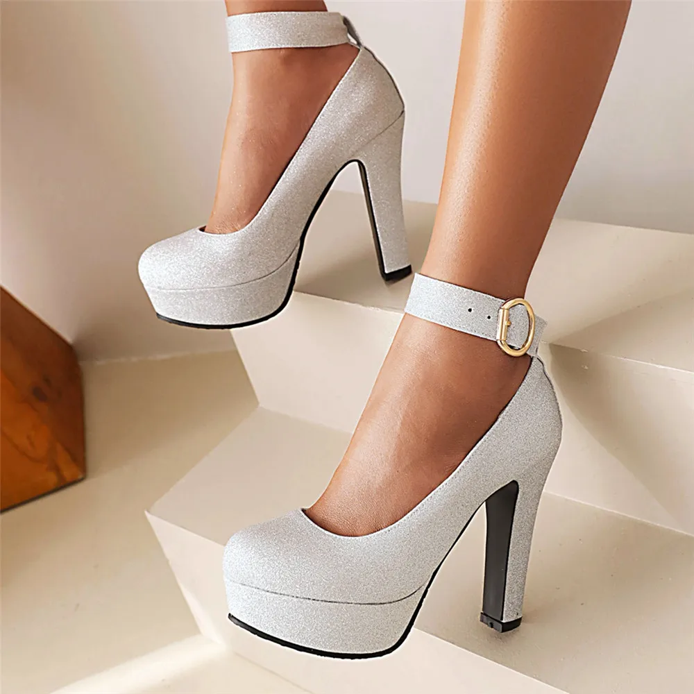 Сексуальные женские туфли-лодочки на высоком каблуке с блестками золотого и