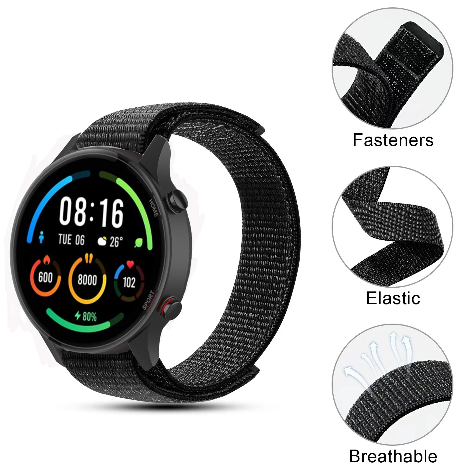 Ремешок для часов Xiaomi Watch Color/Mi Color 2 нейлоновый спортивный браслет с петлей