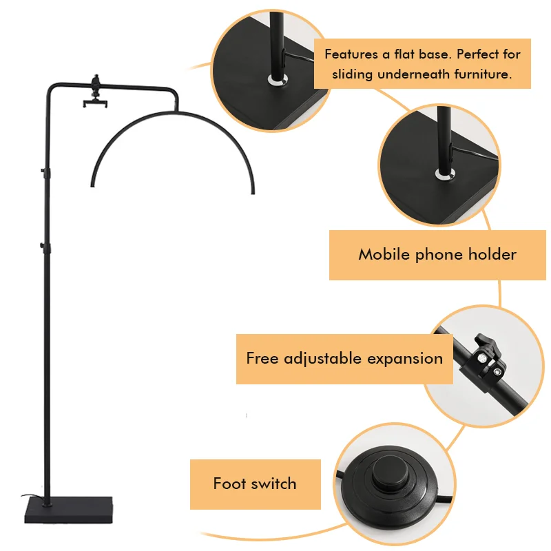 

2023 Half Moon Eyelash Fill Light 110V 40W Eyelash Fill Light With Remote Control Makeup Tool Adjustable Color