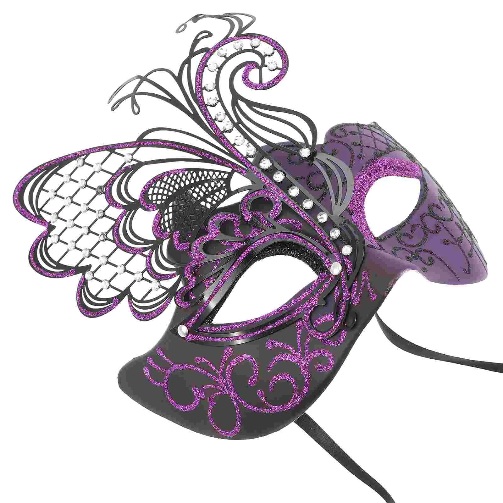 

Masquerade Forpartycostumevenetiangras Mardi Decorations Rhinestone Carnival Girl Masks Girls Photo Props Face Full Purim