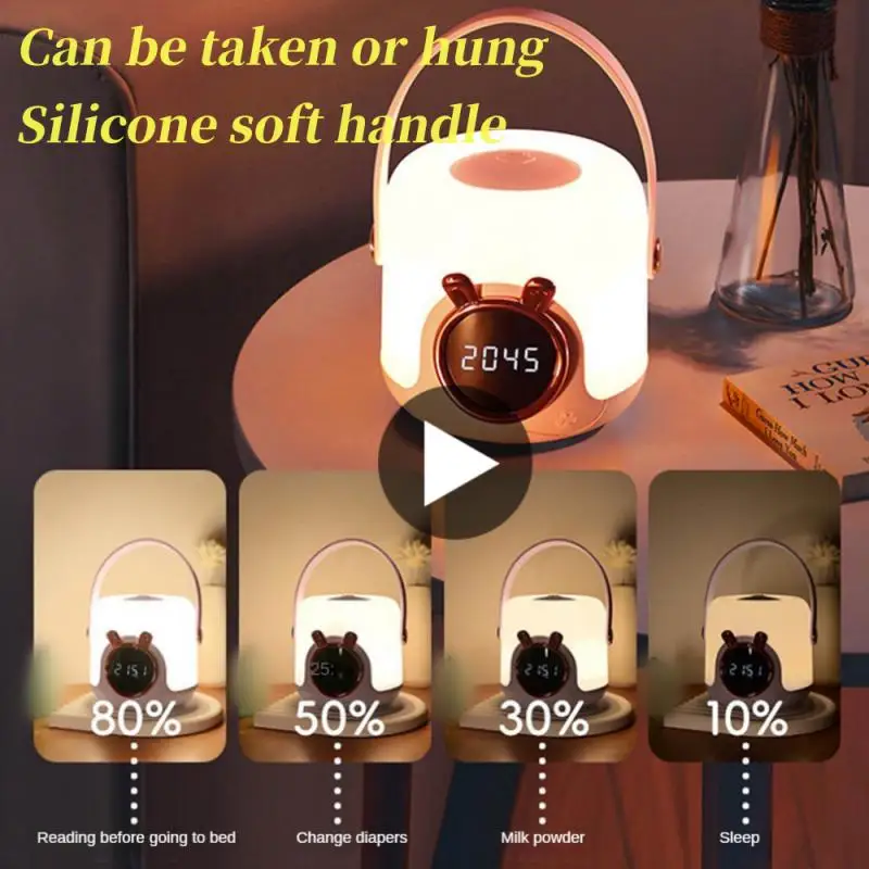 

Portable Clock Light Cute Pet USB Charging Touch Remote Control Night Light Bedroom Baby Feeding Night Lamp Home Appliance