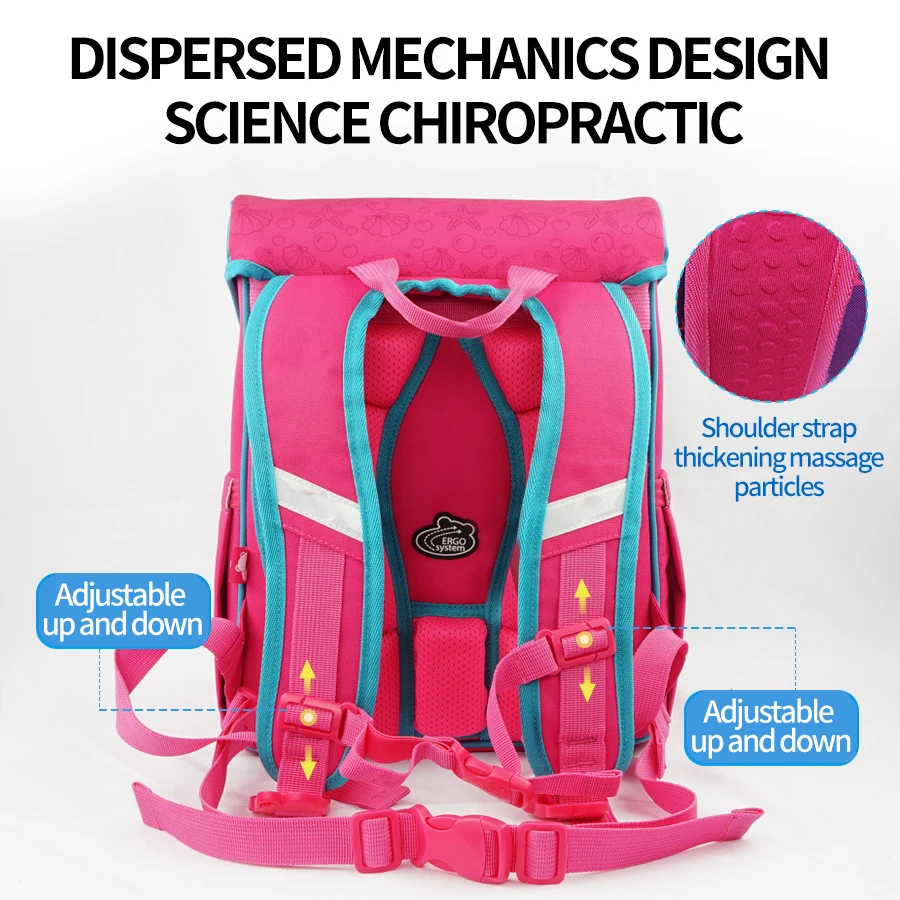 2022 Mermaid Pattern School Bag 3D Cartoon Orthopedic Knapsack Satchel Backpacks for Girls Children Schoolbag Grade 1-6 Student