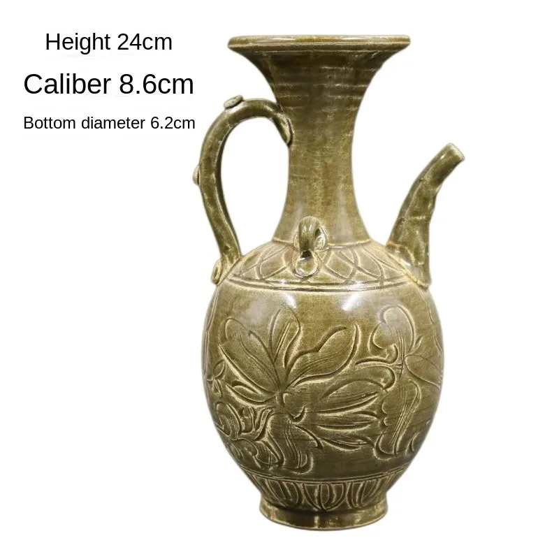 

Warring States Period Yue Kiln Carved Pattern Holding Pot Wine Pot Antique Home Decoration Decoration Porcelain Collection