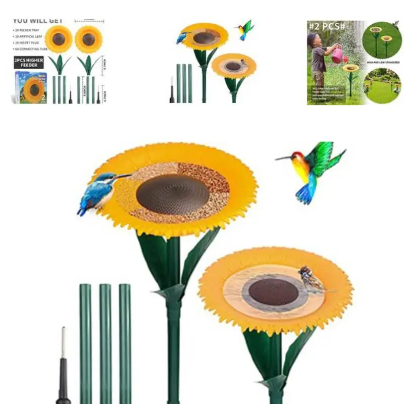 

Creative Sunflower Bird Feeder Durable Plastic Hummingbird Feeders Practical Sun Flower Outdoor Garden Birds Feeding Supplies